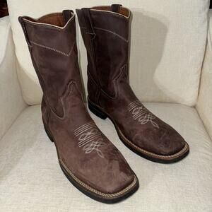 Patron Cowboy Boots Brown Suede Leather Mens 10.5-12 See Pics New Without Box